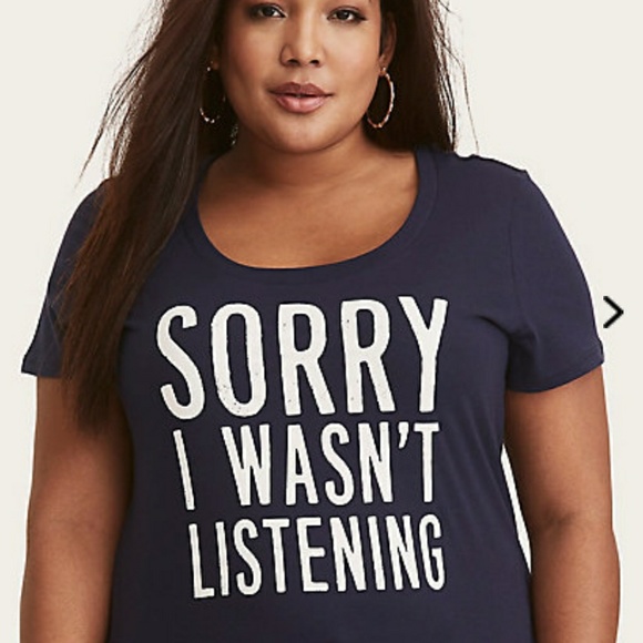 torrid Tops - New! 2x Torrid Sorry I Wasn't Listening Tee